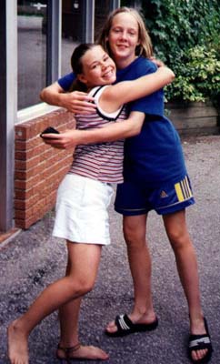 Suzie and Jen Hugging